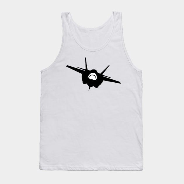 Fighter Jet (Front View) Silhouette Tank Top by AustralianMate